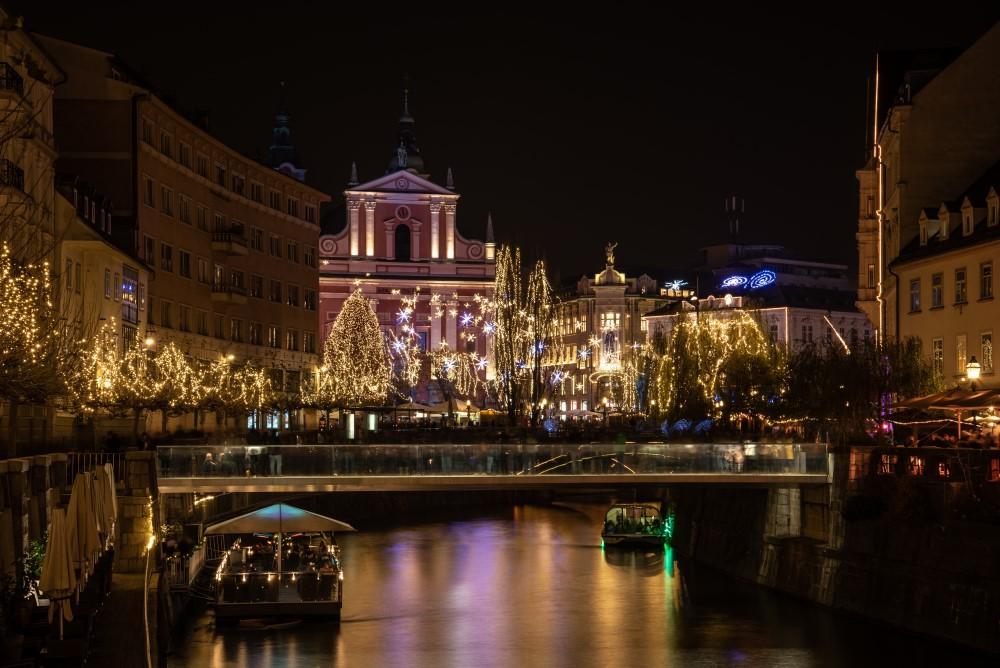 Christmas decorations, winter seasons in Ljubljana