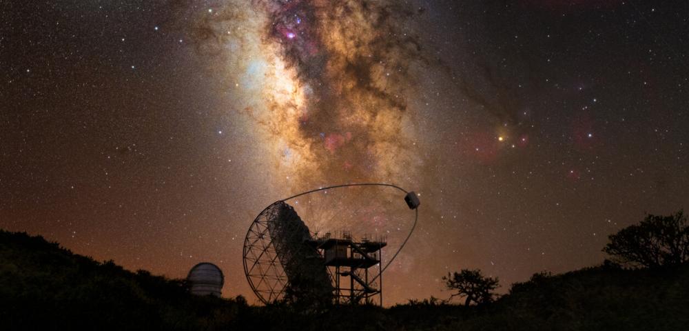 Opazovanje zvezd, nočno nebo, Astronomski observatorij, Kanarski otoki, La Palma